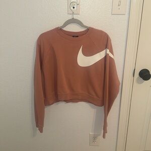 Large, Nike, Pink crop top with swoosh